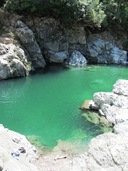 A dip in the freezing Pelorus River - awesome!