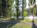 Sun rising on the campsite