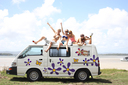 Good times with your friends in a Hippie Camper!