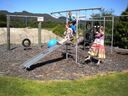 Kids doing their thing on our new playground