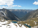 Looking down at tarns near Lake Angelus