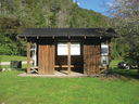 Cooking shelter at Lyell Camping Ground