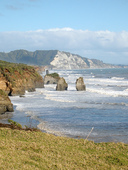 Three sisters from lookout at high tide