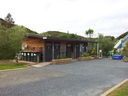 The new building with office, showers and toilets.