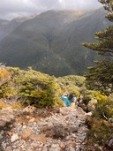 The rock scramble (and a rainbow)