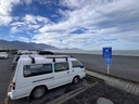 Overlooks a gravel beach