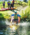 How to make a splash. The seal launch at Albert Town.