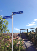 Road signs to campsites