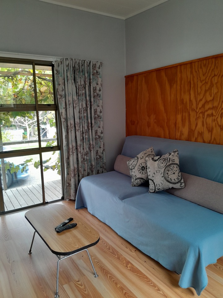 Sofa couch in living area that can be made into a queen bed.  Rooms are one bedroom units, Great for families or groups.